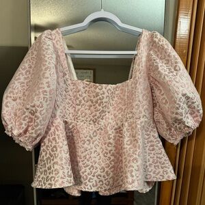 Buddy Love Pink metallic Leopard Print Top